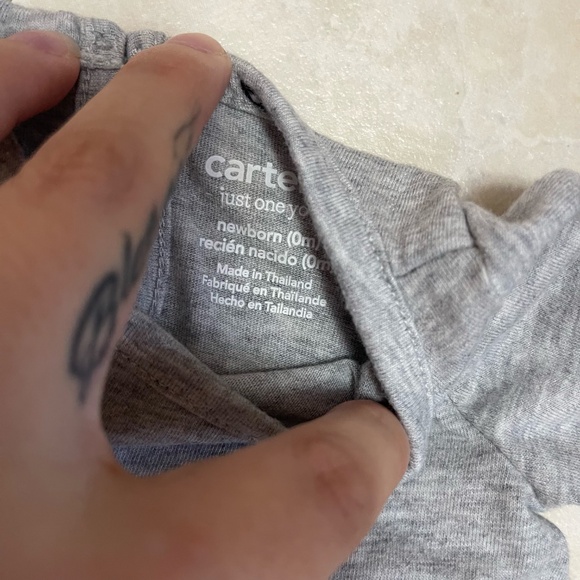 534. Carter's Grey Long Sleeve Dress Size Newborn - Picture 2 of 2